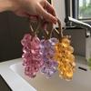Grape Soap On Rope Handmade Translucent Fruit Shaped Soap Decorative Bathroom Travel Hanging Soap for Shower Sink