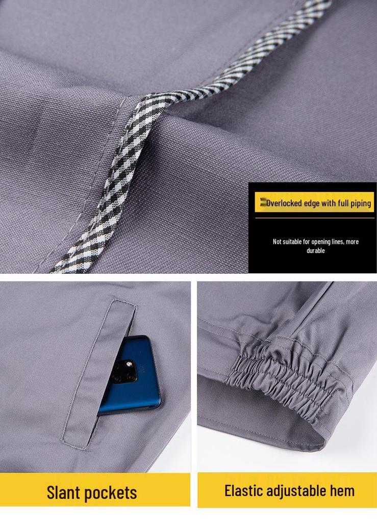 Breathable Polyester-Cotton Long Sleeve Workwear Set for Spring and Autumn
