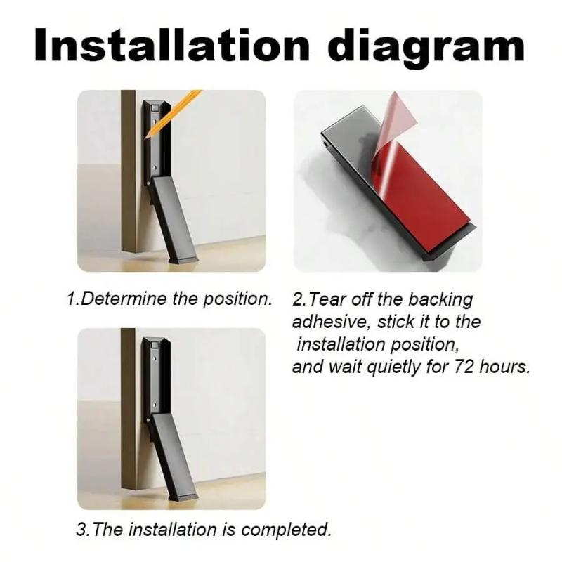 No-Slip Door Stopper Heavy Duty Foldable Steel Stopper with Rubber Grip for Home, Office & Pets