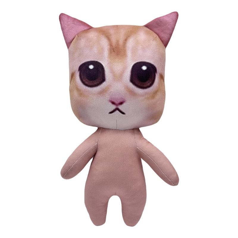 Cuddly Animals Plushie Throw Pillow El Gato Animals Plush Soft Stuffed Felines for Snuggles Play Used for Home Decors