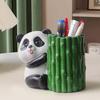 Minimalist Cute Panda Pencil Holder, Handmade Resin Desk Organizer for Office Desk, Kawaii Animal Statue for Collection