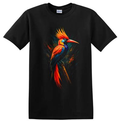 Vibrant Hornbill Bird T Shirt Colorful Tropical Wildlife Art Graphic Tee Design