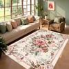 Vintage Floral Carpet Mat Rug Rose Pattern Area Rug Non-Slip Floor Mat Home Decoration for Living Room Bedroom Bedroom Decor