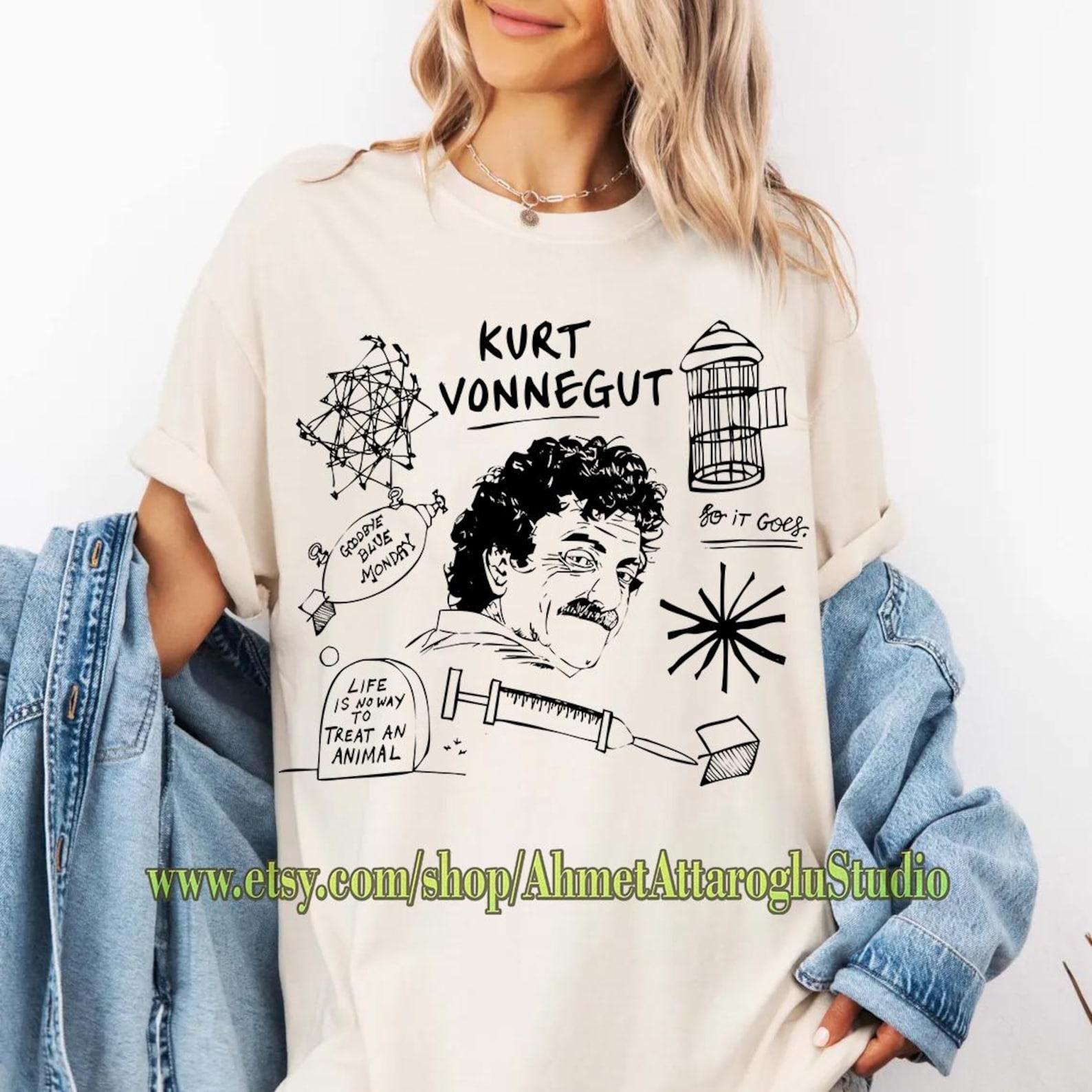 Mineral Wash Tee Kurt VonneguT-Shirt, So It Goes, Bookish Shirt, Slaughtehouse Five Shirt, Comfort Colors A Man Without A Country 2XL