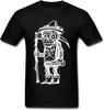 Funny Deathly Day T-Shirt Men T Shirt Skull T-Shirt Mexico Style Clothing Cotton Tops Steampunk Tee Grim Reaper Black
