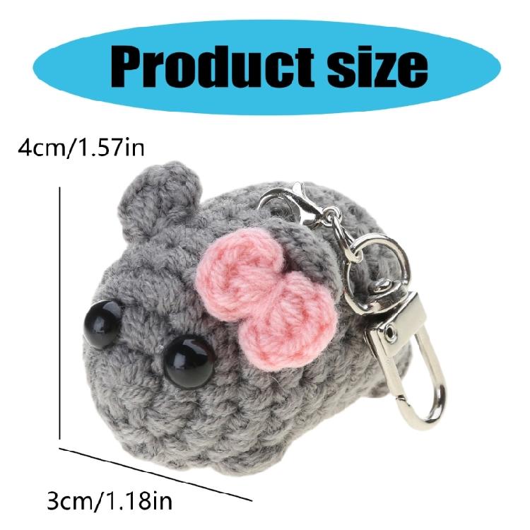 Přenosný interaktivní pískací křeček vlněný přívěsek na klíče Uklidňující přívěsek s motivy pro dekoraci tašek a klíčů