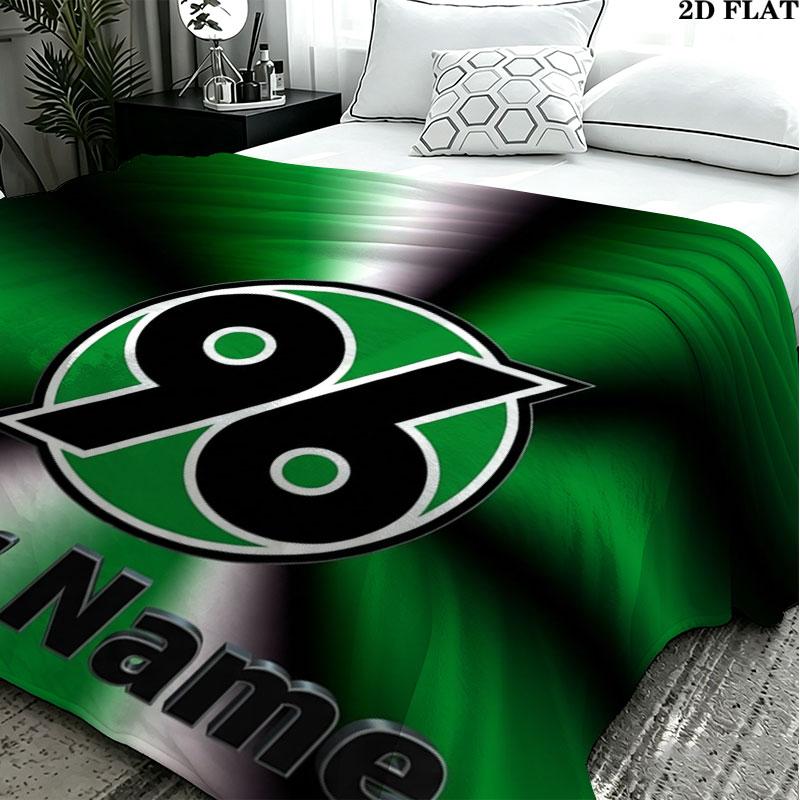 1 Peça Cobertor de Flanela com Padrão de Nome Personalizado do Hannover 96 Adequado para Todas as Estações para Decoração de Casa Calor e Conforto Presentes Presente de Feriado
