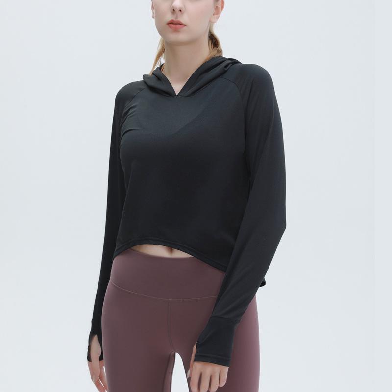 

Женский быстросохнущий топ для йоги с длинным рукавом - Дышащая накидка для занятий спортом Extra Large чёрный