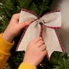 Christmas Tree Bows 10-Piece Vintage Ornaments Bow Ornaments Tree Topper Decor For Indoor Window Wall Door Living Room Entryway
