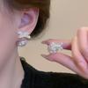Lace Bow Stud Earrings: High-End, Exquisite, Niche Design for Women