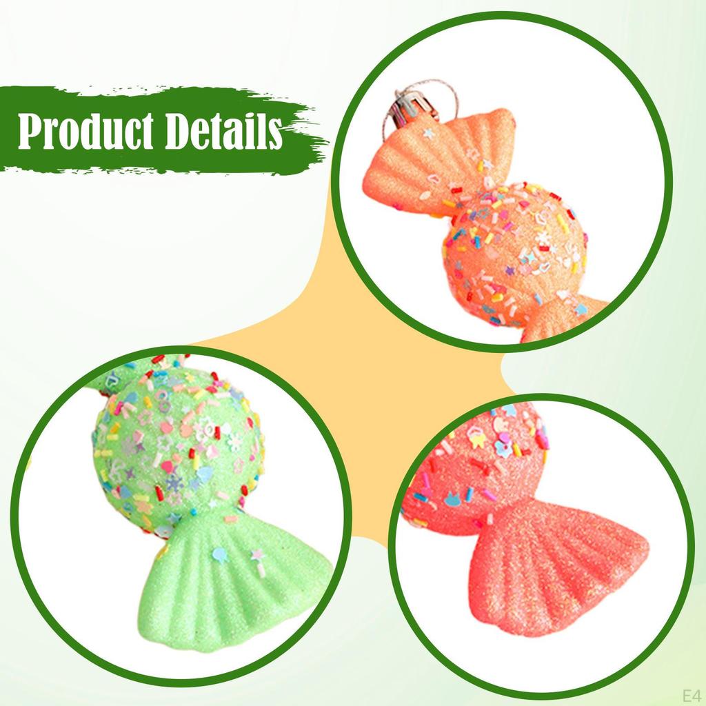 5 Pieces Christmas Tree Ornaments Decorative Xmas Baubles with Hanging Loop Charm Pendants for