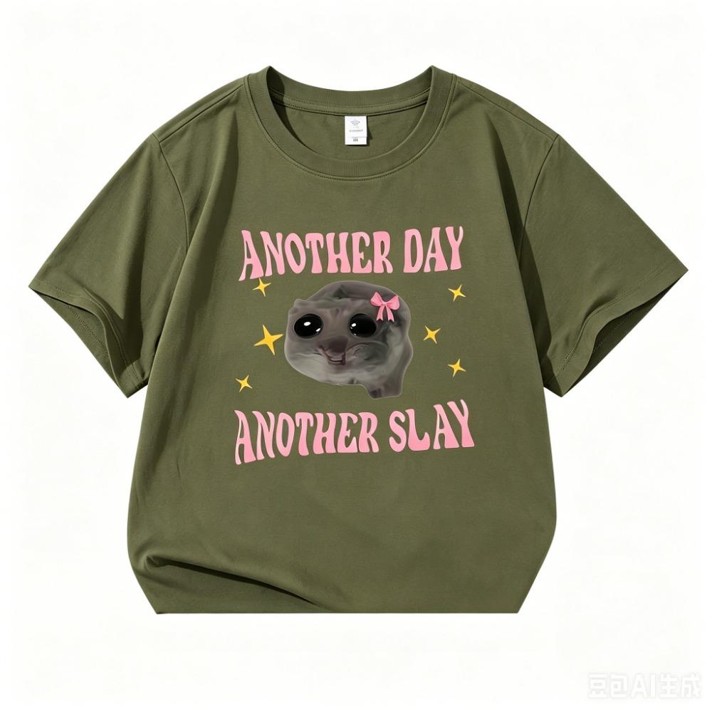 Another Oay Children Cartoon Print T-shirts Summer Girls Casual Fashion Kawaii Colorful Short Sleeve Tops Kids