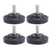 4pcs M10 Thread Screw On Rubber Feet Diameter 58mm Black Adjustable Furniture Levelers Rubber Rubber Feet Bumpers For Furniture