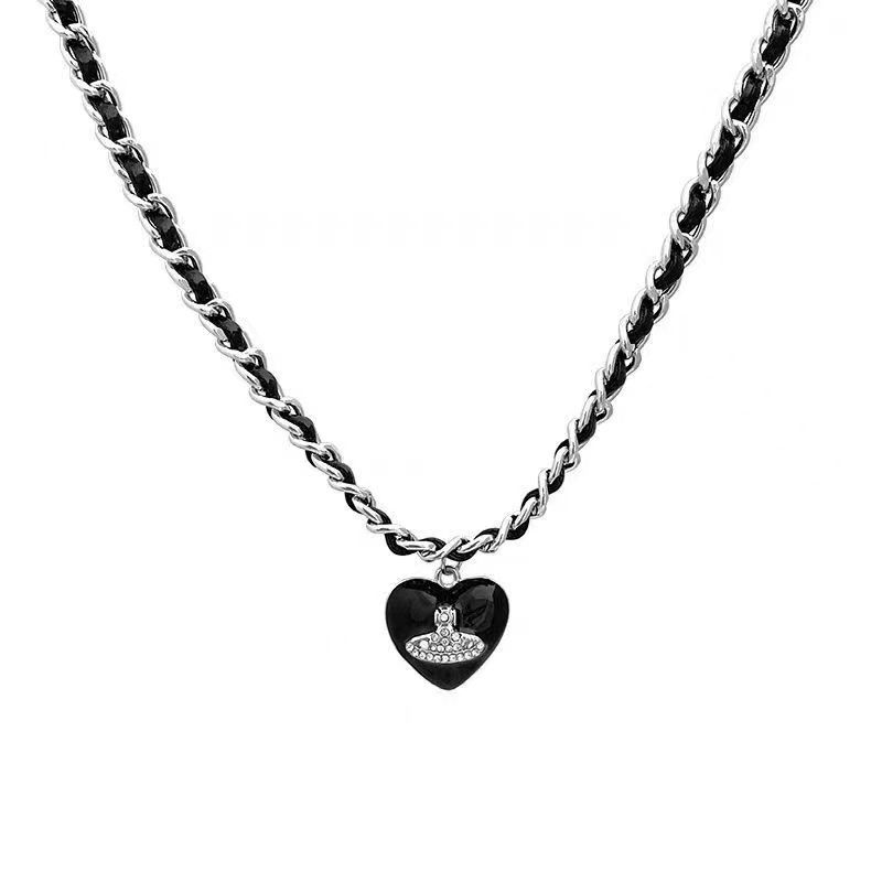 European and American love pendant woven necklace women s summer sweet and cool babes collarbone chain temperament neck chain collarbone chain tide
