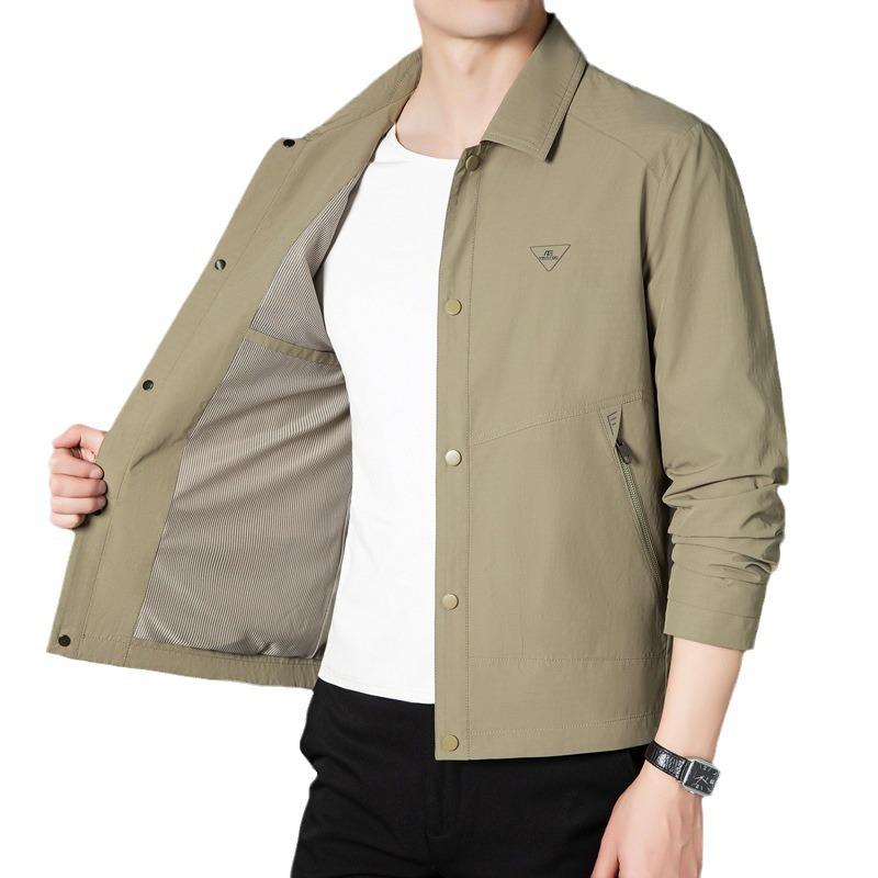 

Весенне-осенняя мужская рабочая куртка с лацканами, тонкая молодежная приталенная универсальная модная куртка, мужская куртка 4XL