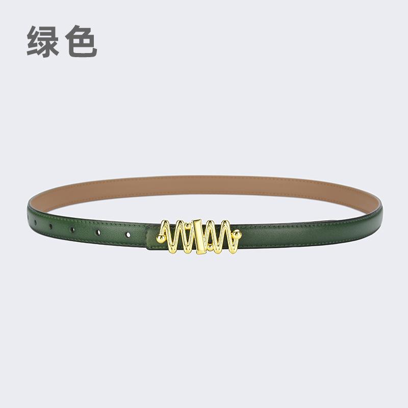 Belt Women'S Jeans Leather Simple Style Decoration Black Casual Thin Belt Tide