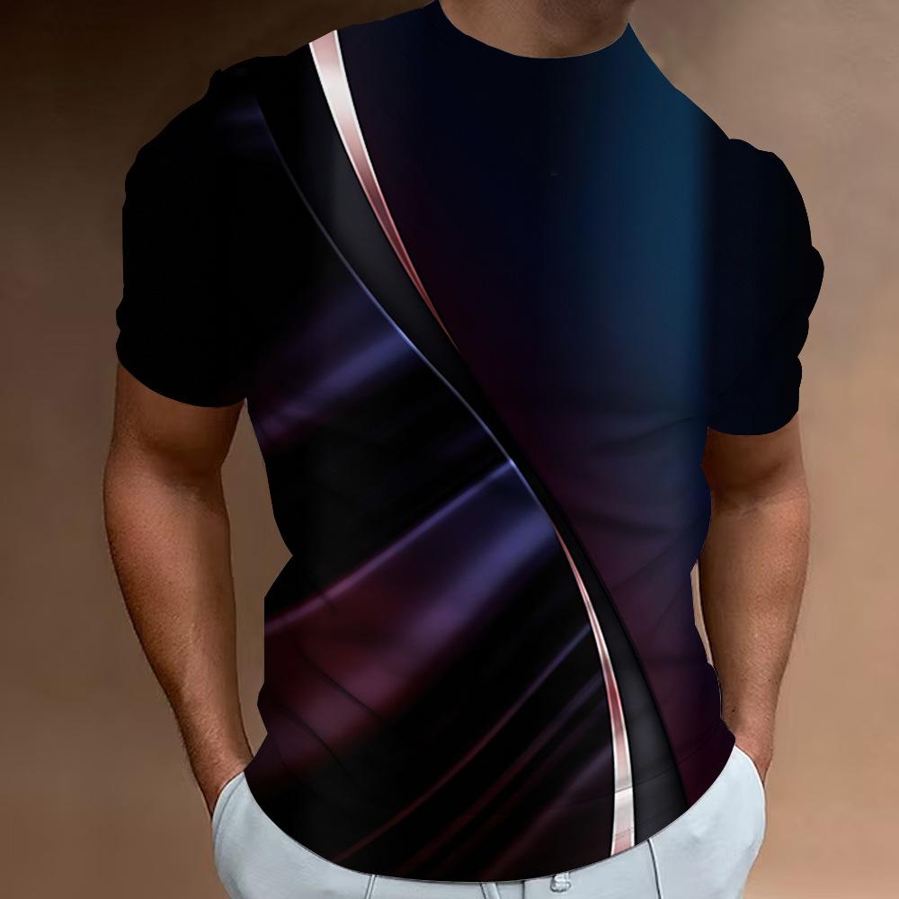 Men's Short Sleeved Fashion 3D Printed Men's T-shirt Round Neck Short Sleeved Summer T-shirt