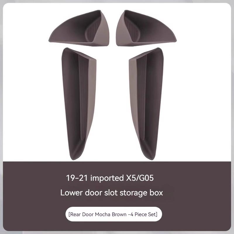 For BMW X5 G05 19-25 Car Door Side Storage Box Trash Bin Stowing Tidying TPE Front Door Organizer Tray Auto Interior Accessorie