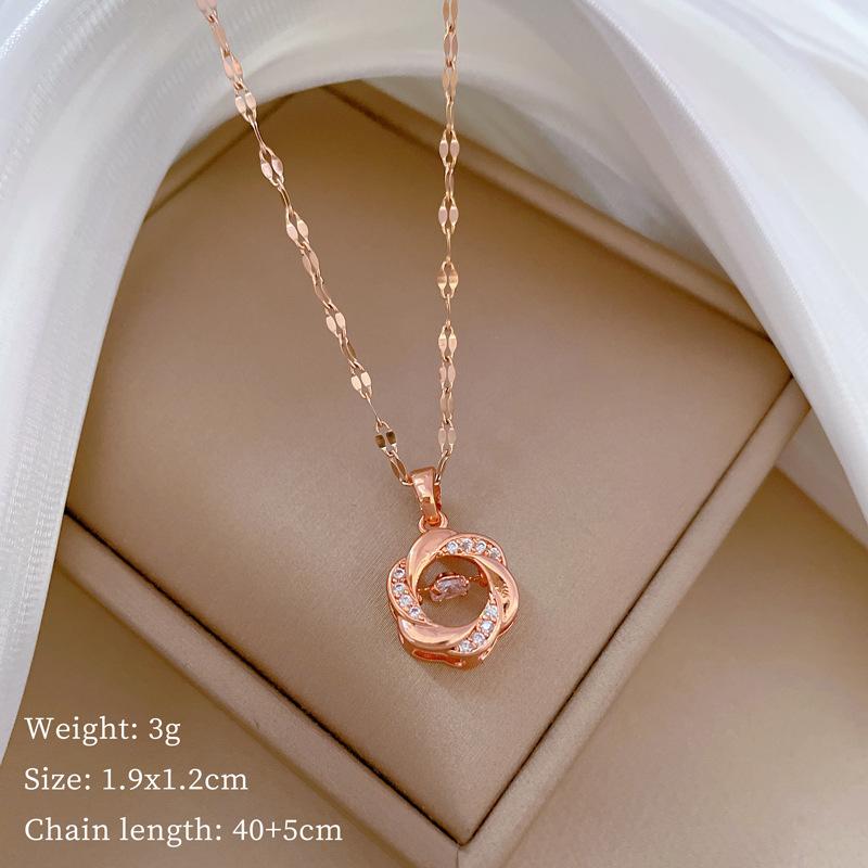 Náhrdelník Bear Heavy Industry Dámsky Medený Mikro-Inkrustovaný Pravým Zlatom Galvanicky Pokovovaný Jemná Kľúčna Kosť Retiazka Retiazka na Krk