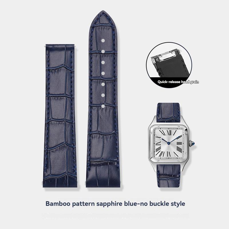 19mm 21mm Uhrenarmband für Cartier Santos WSSA0010 WSSA0009 WSSA0029 Schnellwechsel-Uhrenarmband Herren Krokodilmuster Lederband