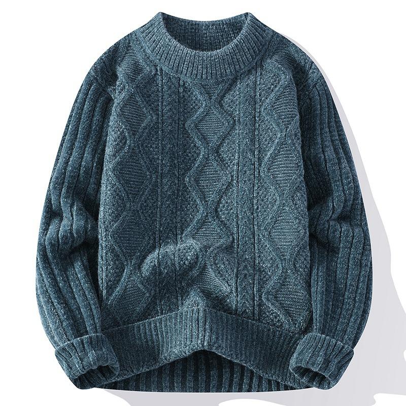 Autumn and winter new casual crew neck sweater base knitted sweater large size loose sweater