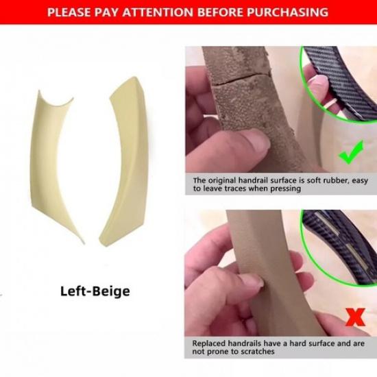 For BMW E90 328i Left Rear Side Inner Door Panel Handle Pull Trim Cover Beige