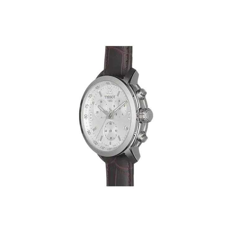 Tissot 200 Quartz Movement 200m Waterproof Men's Watch 42mm Silver Dial Stainless Steel Case Leather Strap T055.417.16.037.00
