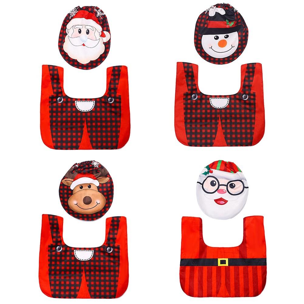 Easy Wash And Reusable Xmas Toilet Cover Rug 40x33cm