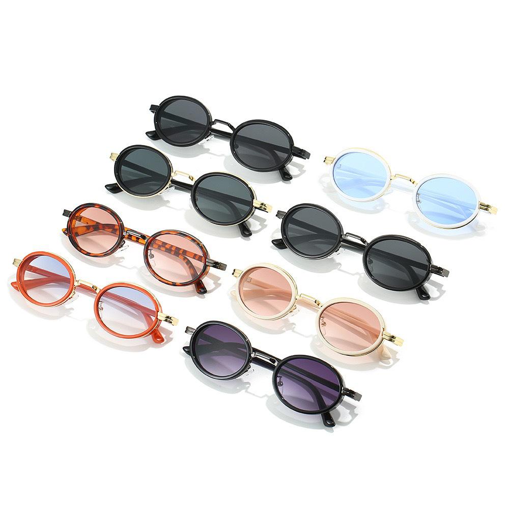 Metal Style Small Frame European & American Oval Sunglasses - UV Protection for Men & Women