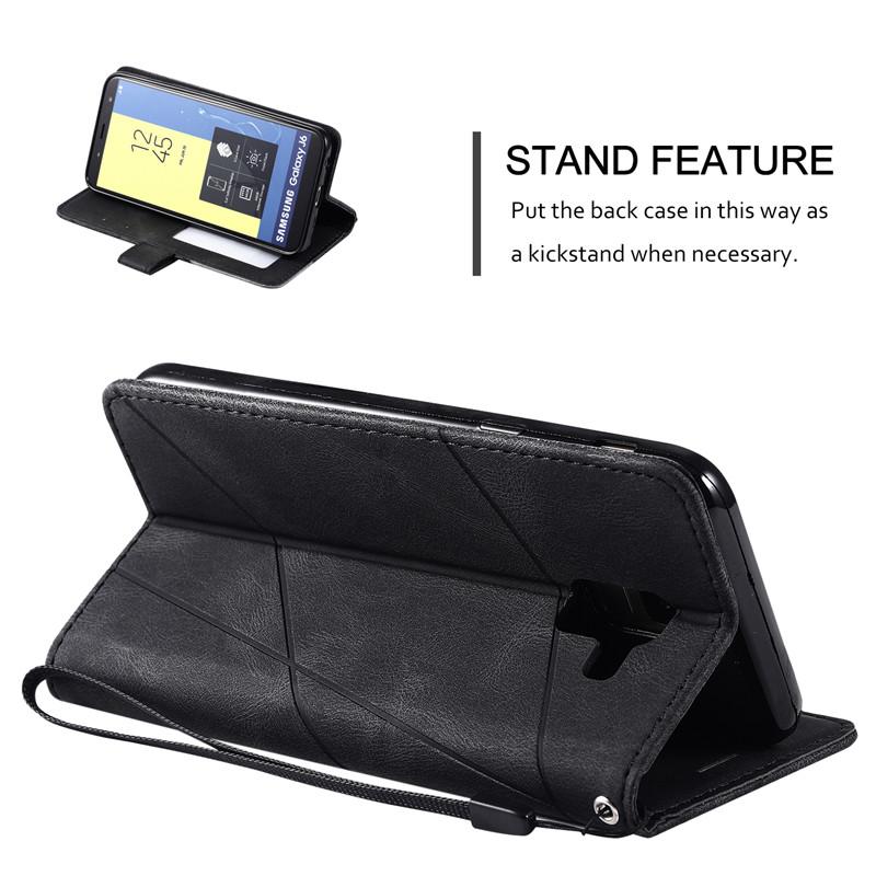 Ledertasche auf für Coque Samsung Galaxy J6 2018 Hülle Flip Cover na für Fundas Samsung J6 2018 Handyhüllen Galaxy J8 2018 Etui