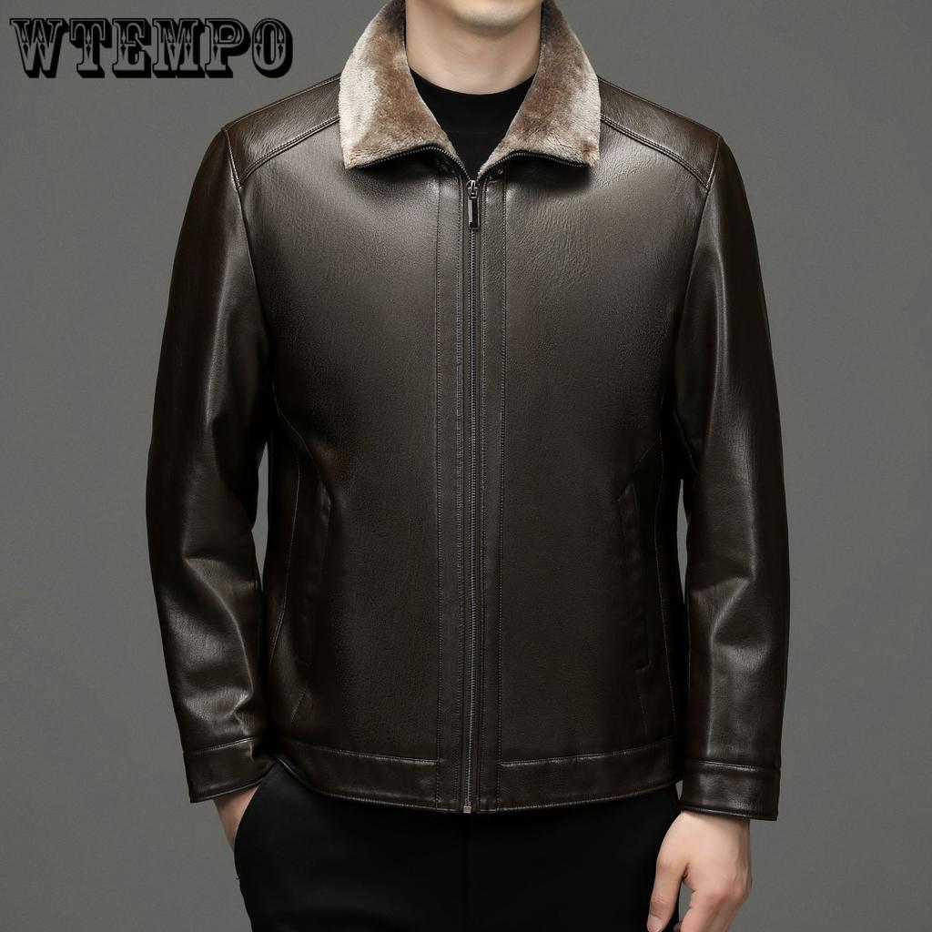 Genuine Leather Fur One Leather Jacket Men's Short Leather Jacket Men's Winter In The Young Padded and Thickened Jacket