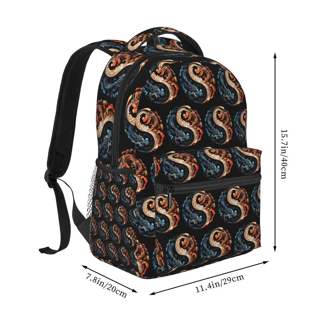 Chinese Dragon Loong Print Backpack Student Boys Girls BookBag Children School Bag Computer Shoulder Bags for Men Women
