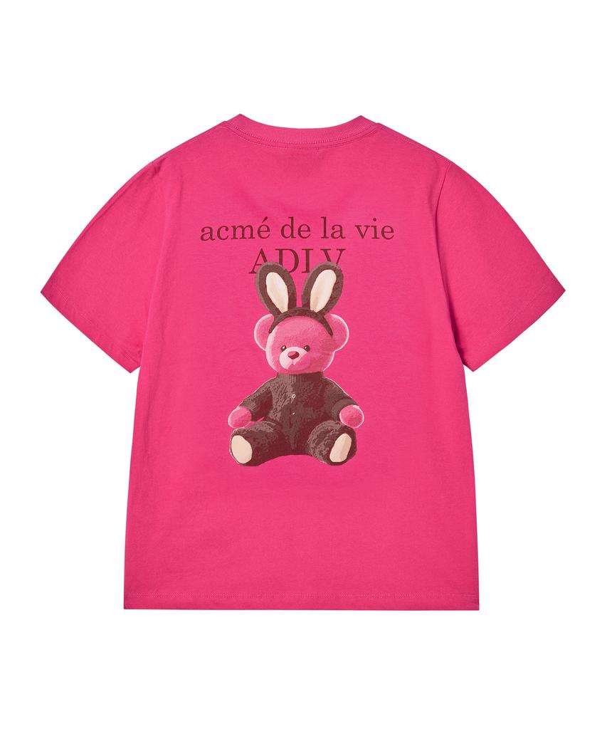 ACME DE LA VIE Woman Rabbit Bear Doll Logo Short Sleeve T-Shirt (4 Color)