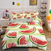 Fruits Duvet Cover Set, Watermelon Comforter Cover with Pillowcase, Summer Fruits Theme Bedding Set 2pcs for Kids Boys Girls