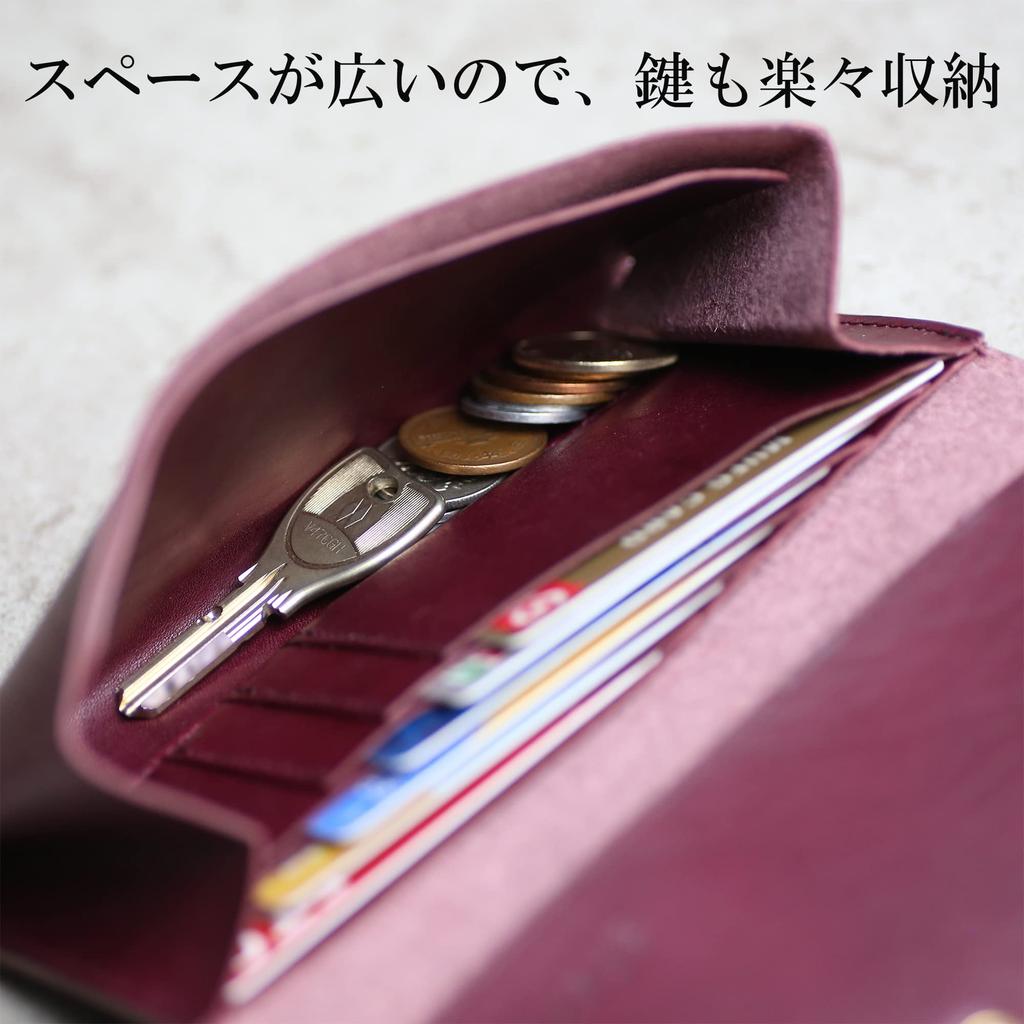 Il Modo Genuine Leather Small Long Wallet for Women and Men [statusy] (Statusy) Japanese-made (Black, Right)