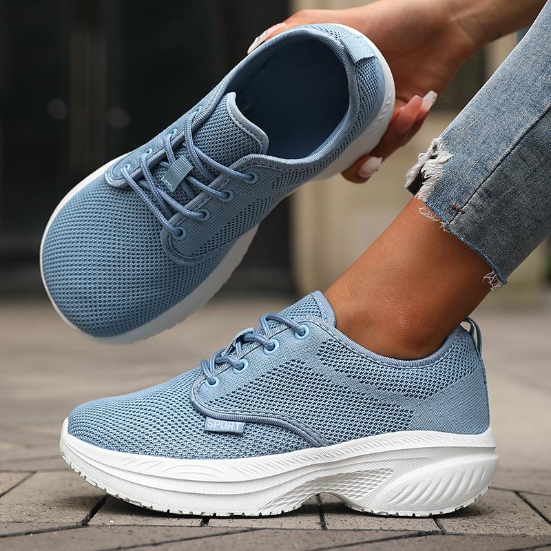 Soft New Women'S Wide Last Shoes Breathable Shock-Absorbing Platform Thick Soled Walking Shoes Outdoor Daily Versatile Sneakers