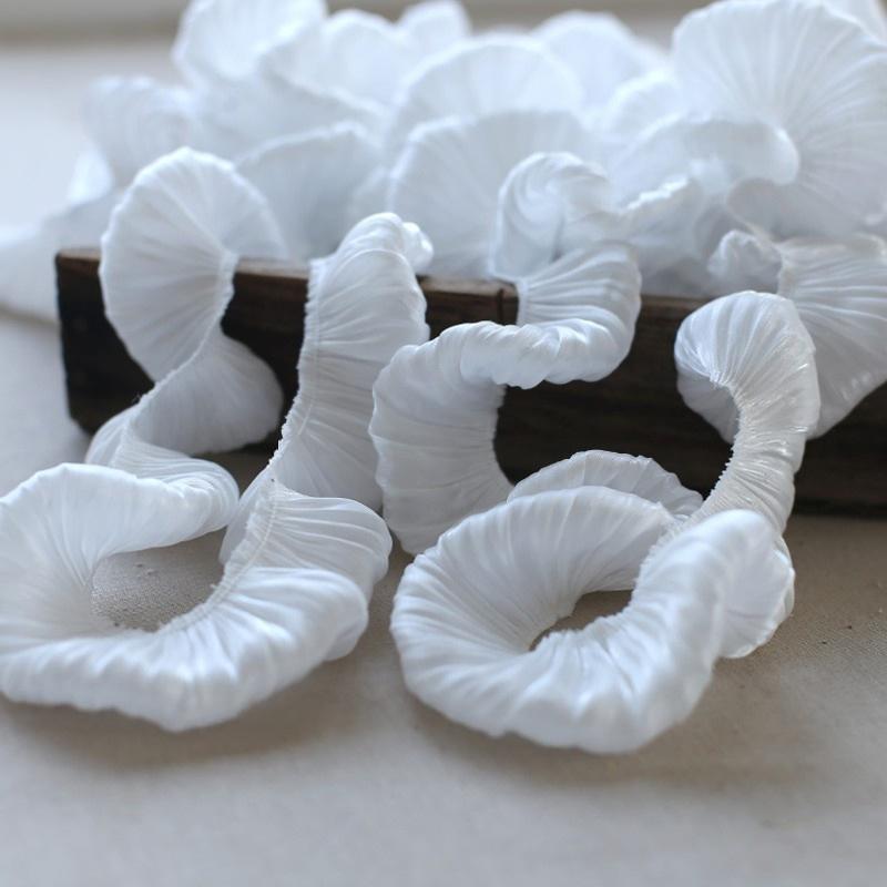 4M Glitzer Superweicher Kristall Satin Doppellagig Plissiert Rüschenspitze Besatz DIY Nähen Kleidung Rocksaum Heimtextildekor