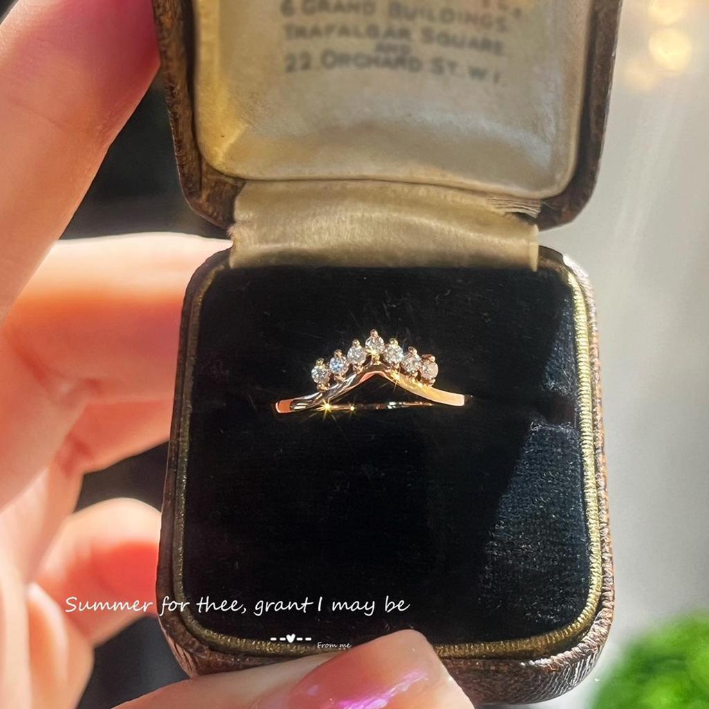 Red Elk Women's S925 Sterling Silver Crown Pinky Ring - Light Luxury, Versatile for Daily Commute Fashion