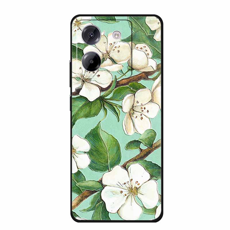 3D Emboss Case For POCO M7 Pro 5G Phone Case Relief Flowers Black Silicone Soft Back Cover For Xiaomi Poco M7 Pro Case Coque Bag