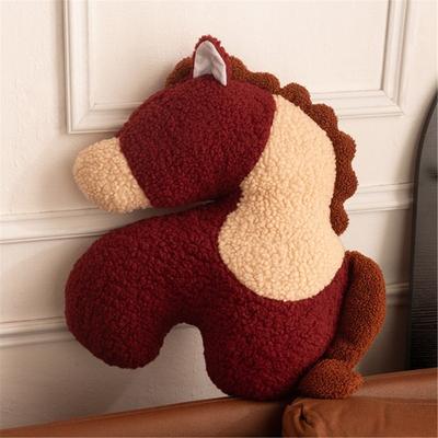 Cute Ponies Shape Cushion Soft Furry Fabric Lightweight Stuffed Animal Doll Indoor Outdoor Decorative Pillow Gifting