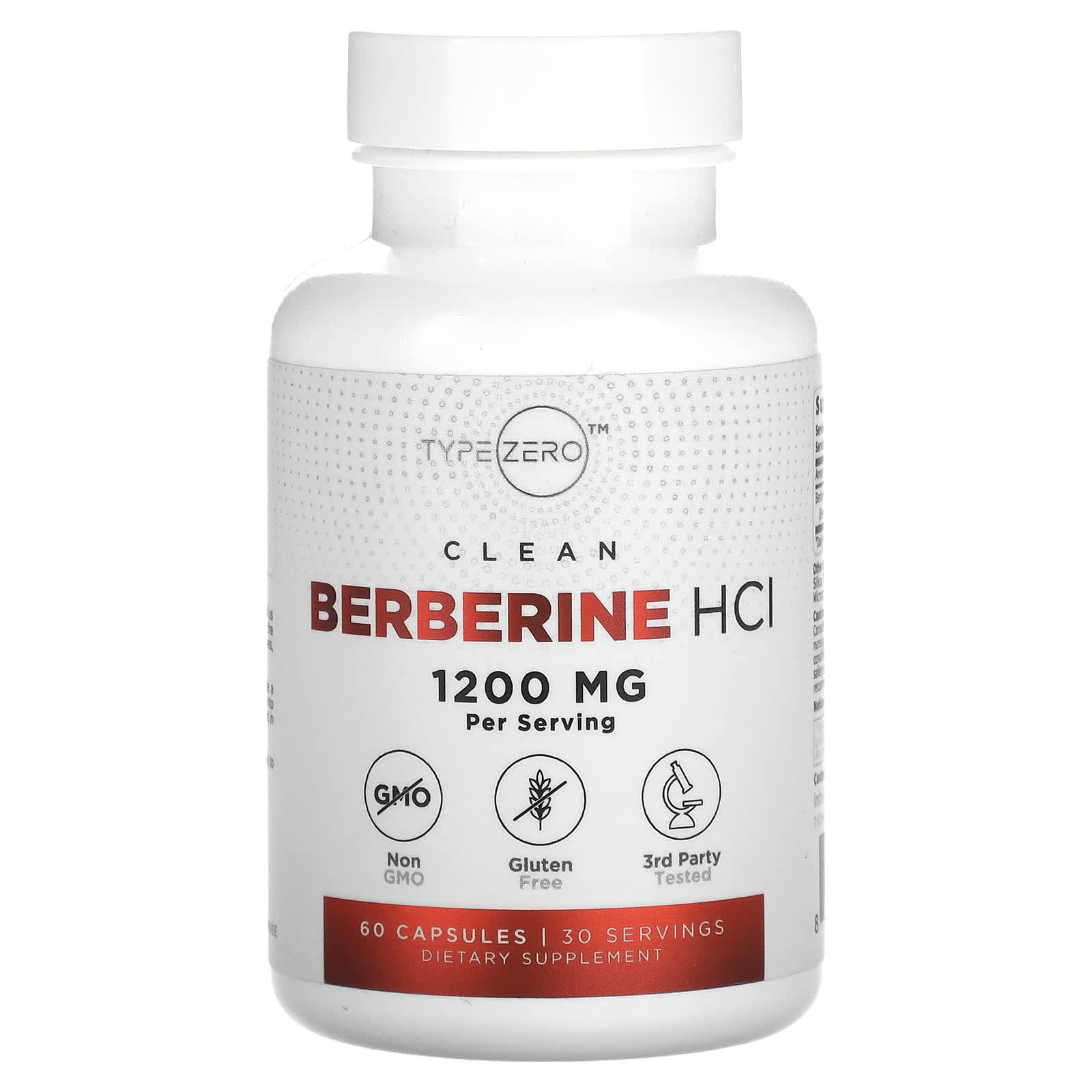 

TypeZero, Clear Berberine HCl, 600mg, 60 Capsules