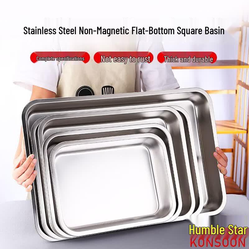 201 Stainless Steel Rectangular Deep Serving Tray