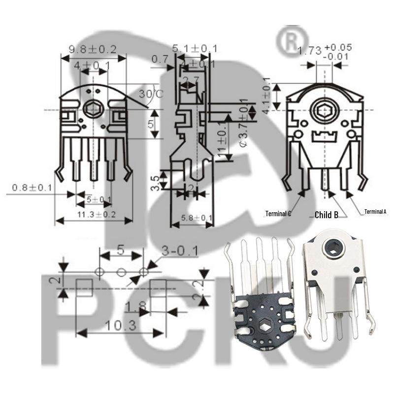 Mouse Wheel Encoder Repair Parts: 4/5/5.5/7/9/11/13MM Rolling Switch Potentiometer