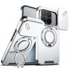 Magnetic Metal Ring Stand Armor Case For Xiaomi 17T Pro Global Slide Push Window Lens Protection TPU Frame Plastic Phone Cover