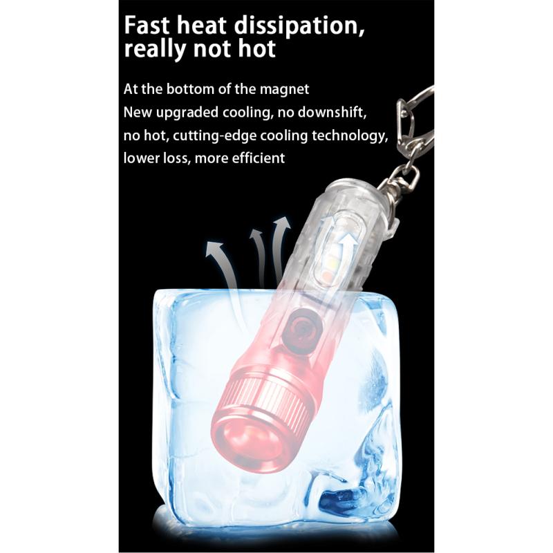 Outdoor Mini Flashlight 400mah Lithium Battery Strong Light Magnet Keychain Flashlight Torch Money