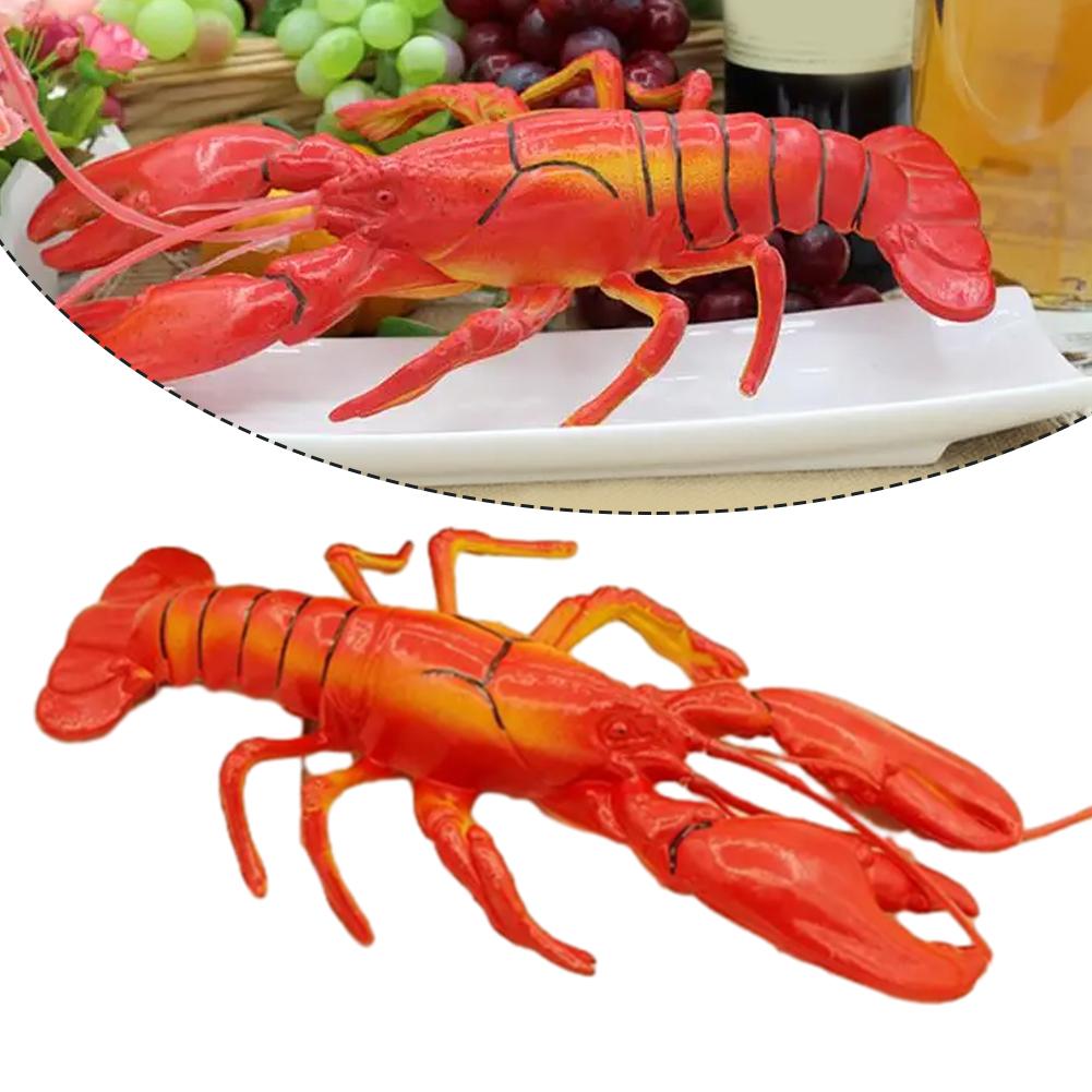 1 Pcs Lifelike Lobster Model Decor Artificial Creative Realistic Lobster Shape Decor Plastic Garden Decoration