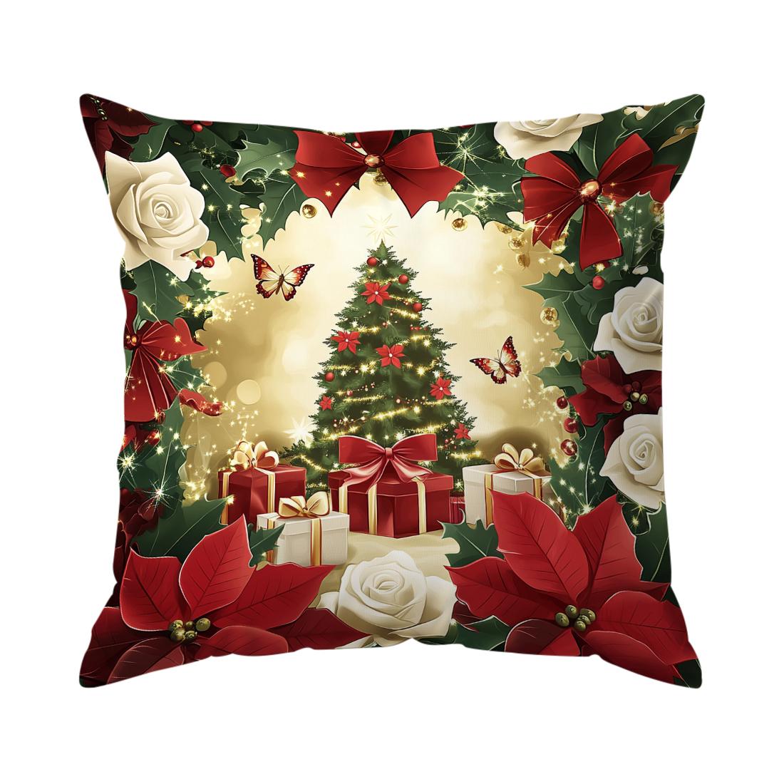 

Christmas pattern Cushions Pillowcase Polyester Cushion Cover Throw Pillow Sofa Decoration Pillowcover Home Car Sofa Decor 450*450mm