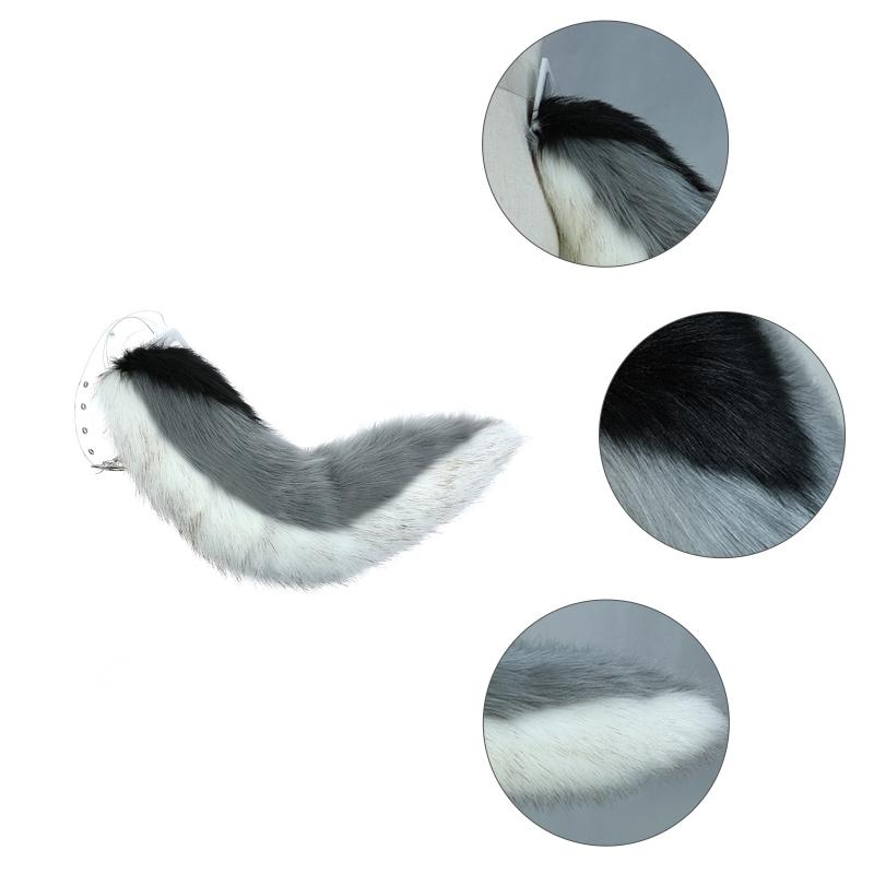 Creative Simulation Animal Cosplay Props Husky Dog Ears Headband Plush Tail Set Hair Accessories for Halloween Chris