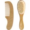 1Set Brush and Wooden Comb Set for Newborns Natural Hair Care Detangling Scalp Stimulation Gentle Shower