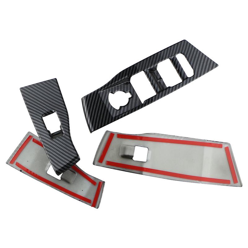 Car Door Window Lift Switch Panel Cover for Volkswagen VW T-CROSS Tcross 2018- LHD 4Pcs Imitation Carbon Fiber Accessories